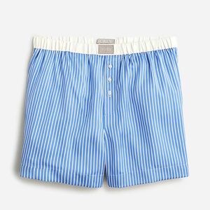 J. Crew Satin Boxer Shorts Blue Stripe Pajama Shortss